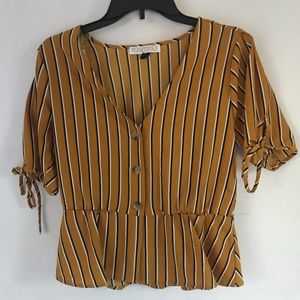 yellow striped blouse